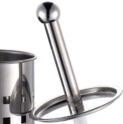 Escova Sanitária Vassoura Vaso Aço Inox Suporte Banheiro Limpeza - Clink Imagem de Escova Sanitária Vassoura Vaso Aço Inox Suporte Banheiro Limpeza