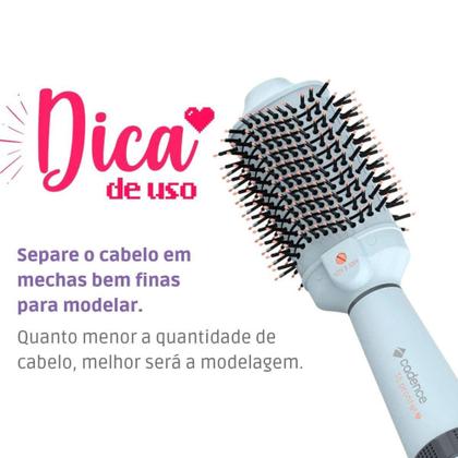 Imagem de Escova Secadora 4 em 1 Seca Alisa Modela Escova 1200W Bivolt Cadence