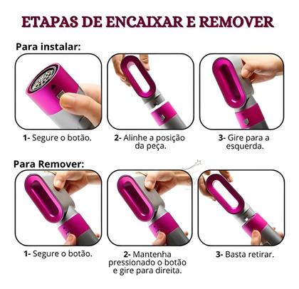 Imagem de Escova Secadora Alisa Escova Modela Cabelo hair 5 Em 1