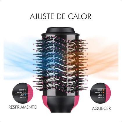Imagem de Escova Secadora Alisador Elétrica Quente Cabelo Com 3 Em1 Hair Styler