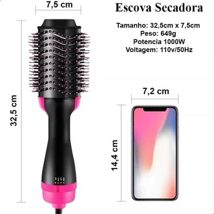 Imagem de Escova Secadora Alisadora Modeladora 1000w Uso Profissional
