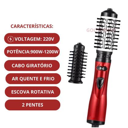 Imagem de Escova Secadora Alisadora Modeladora 1100w Profissional 220v para Cabelos