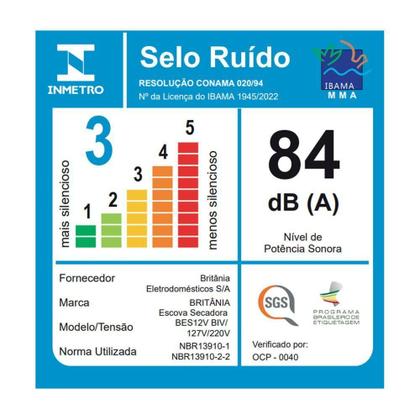 Imagem de Escova Secadora Britânia Soft 4 em 1 1300W Bivolt BES12 Bivolt