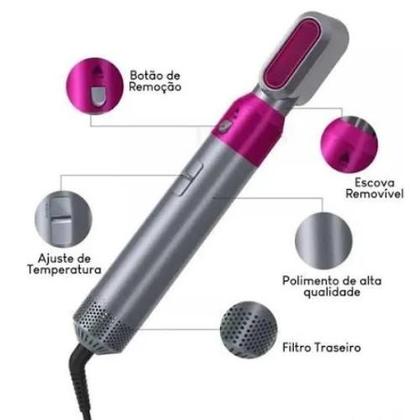 Imagem de Escova Secadora De Cabelo Pente Modelador 5 em 1