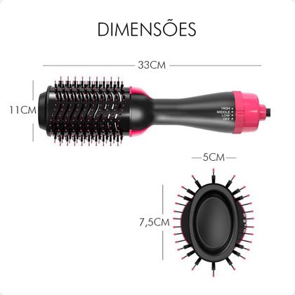 Imagem de Escova Secadora e Alisadora de Cabelo 1500w 110v