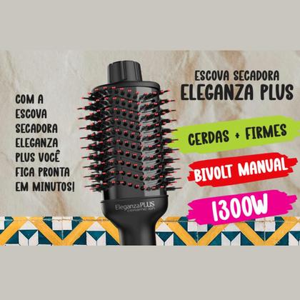 Imagem de Escova Secadora Gama Italy Eleganza Plus Preta 1300W Bivolt Ceramic Ion