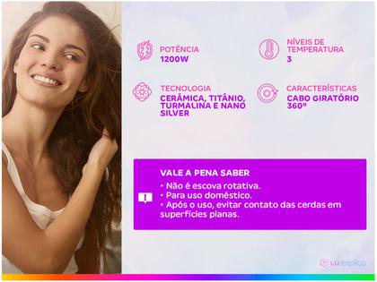 Imagem de Escova Secadora Mondial By Juliette ES-JU-01 1200W 3 Níveis de Temperaturas Cerâmica