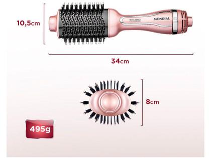 Imagem de Escova Secadora Mondial Cerâmica 1200W - com Íons 3 Velocidades Golden Rose ES-02