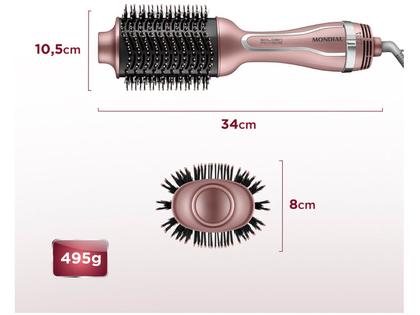 Imagem de Escova Secadora Mondial Rose 1300W Tourmaline Ion Bivolt