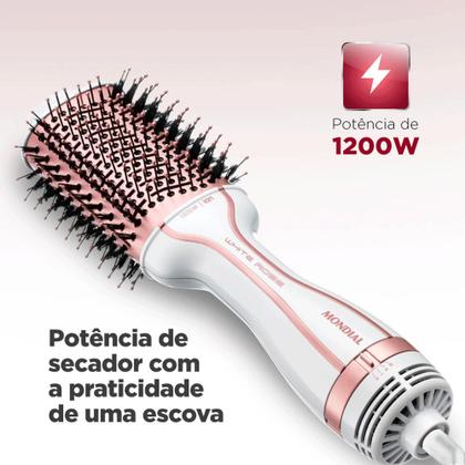 Imagem de Escova Secadora Mondial White Rose Line ES-50 1200w Bivolt -Funciona 110V e 220V Original Garantia