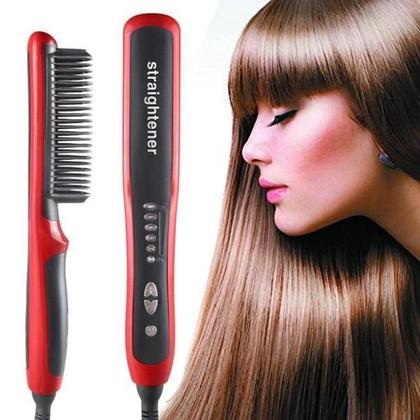 Imagem de Escova Secadora Multifunção Seca Alisa Modela Bivolt Pente Quente Alisador Efeito Liso Rápido - Straightener