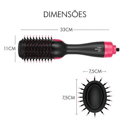 Imagem de Escova Secadora Profissional Seca Alisa E Modela Cabelo Com Cabo