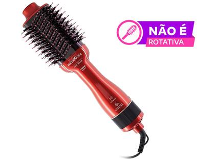 Imagem de Escova Secadora Soft BES12 Britânia Luz Infrared Cabo Giratório 1300W Vermelha/Preta - Bivolt