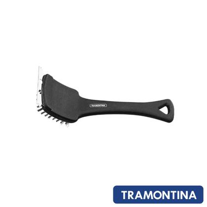 Imagem de Escova Tramontina Churrasco com Cerdas em Aço Inox e Cabo de Polipropileno Preto 21,6 cm - 26460100