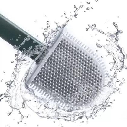 Imagem de Escova Vaso Sanitário Silicone Com Base Para Banheiro E Cabo
