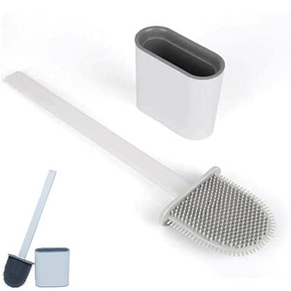 Imagem de Escova Vaso Sanitário Silicone Com Base Para Banheiro E Cabo