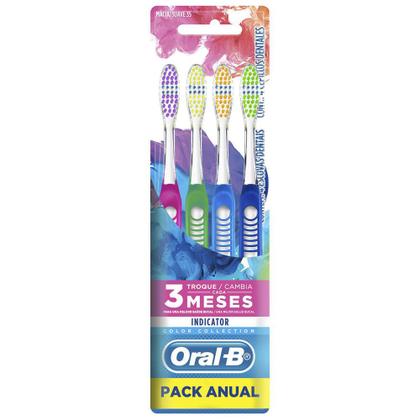 Imagem de Escovas Dental Oral-B Clean Indicator Color Collection Macia 4 Unidades