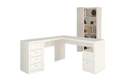 Imagem de Escritório com Mesa para Computador e Armário Canto Branco - FdECOR