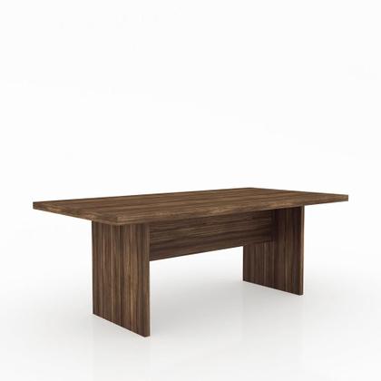 Imagem de Escritório com Mesa para Computador Simples Com Armário Prateleiras Portas Nogal - FdECOR