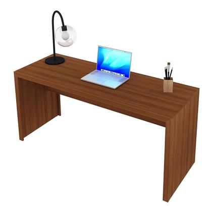 Imagem de Escritório com Mesa para Computador Simples Gavetas e Armário 2 portas Amendoa - FdECOR