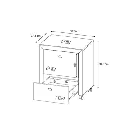 Imagem de Escritório Completo (1 Mesa de Computador ME4135 + 1 Gaveteiro ME4112) 2 Peças Branco - Tecno Mobili