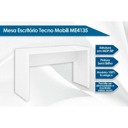 Imagem de Escritório Completo (1 Mesa de Computador ME4135 + 1 Gaveteiro ME4112) 2 Peças Branco - Tecno Mobili