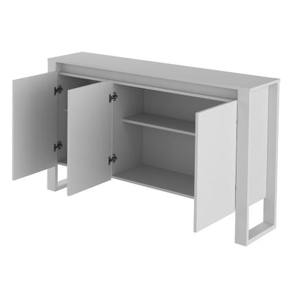 Imagem de Escritório Completo com Mesa Angular Armário Alto Balcão e Gaveteiro Moon MDP Branco G69 - Gran Belo