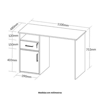 Imagem de Escrivaninha 1 Porta 1 Gaveta Hall Artany