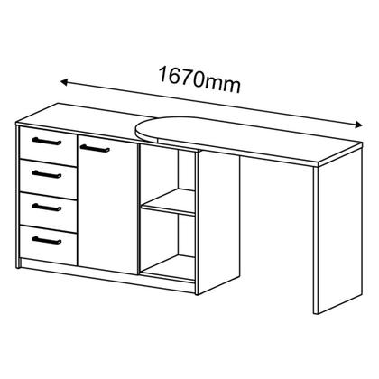 Imagem de Escrivaninha 1 Porta 4 Gavetas 2 Nichos Logan Artany