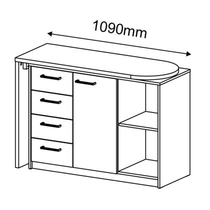 Imagem de Escrivaninha 1 Porta 4 Gavetas 2 Nichos Logan Artany
