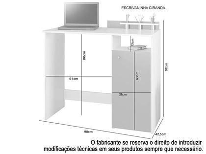 Escrivaninha 1 Porta Noronha/Off White Ciranda JCM - Alpoim Imagem de Escrivaninha 1 Porta Noronha/Off White Ciranda JCM