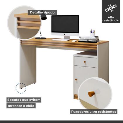 Imagem de Escrivaninha 120cm 1 Porta 1 Gaveta 100% MDF Madrid