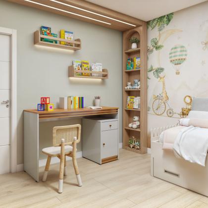 Imagem de Escrivaninha 120cm 1 Porta 1 Gaveta 100% MDF Madrid