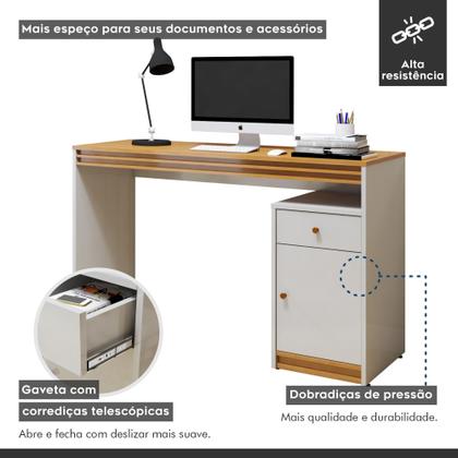 Imagem de Escrivaninha 120cm 1 Porta 1 Gaveta 100% MDF Madrid