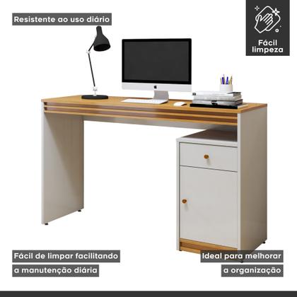 Imagem de Escrivaninha 120cm 1 Porta 1 Gaveta 100% MDF Madrid