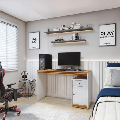 Imagem de Escrivaninha 120cm 1 Porta 1 Gaveta 100% MDF Madrid