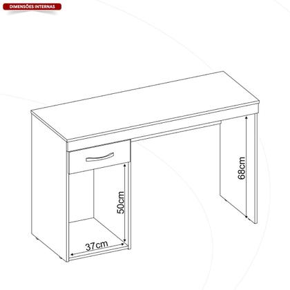 Imagem de Escrivaninha 120cm 1 Porta 1 Gaveta Vitória