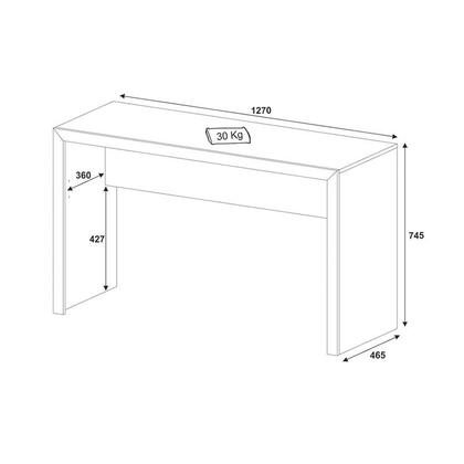 Imagem de Escrivaninha 127x74,5x46,5 cm Amêndoa Tecnomobili