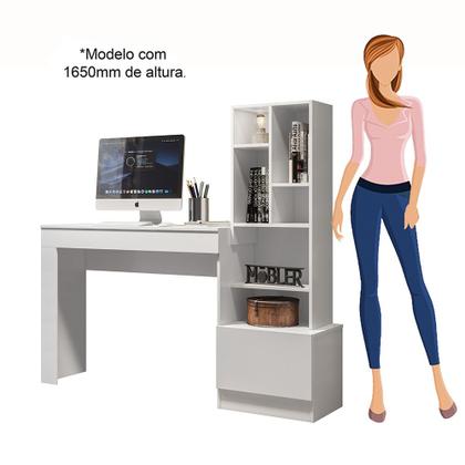 Imagem de Escrivaninha 150cm MDF com Gaveta Mesa Home Office Quarto Computador Estudo Organizador Moderna