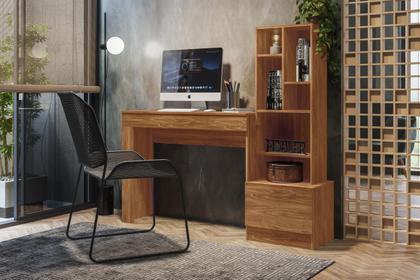 Imagem de Escrivaninha 150cm MDF com Gaveta Mesa Home Office Quarto Computador Estudo Organizador Moderna