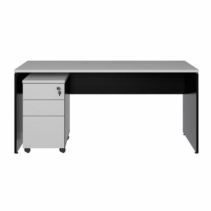 Imagem de Escrivaninha 180cm x 70cm Pé Painel Gaveteiro 3 Gavetas F5