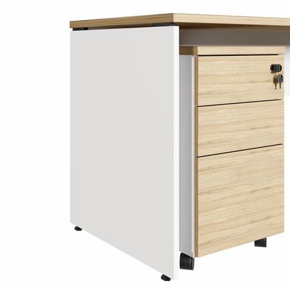 Imagem de Escrivaninha 180cm x 70cm Pé Painel Gaveteiro 3 Gavetas F5