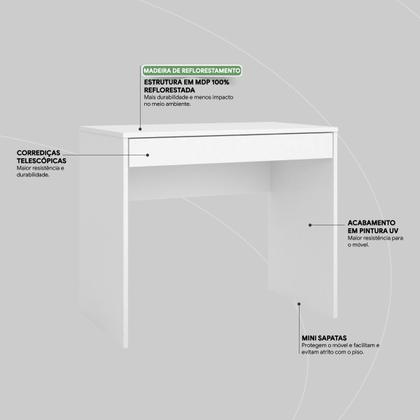 Imagem de Escrivaninha 1Gaveta Facility Quarto e Escritório Branco
