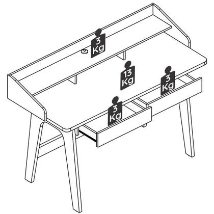Imagem de Escrivaninha 2 Gavetas E Armario 27999x27996 Hanover Nero Artesano Hanover Nero