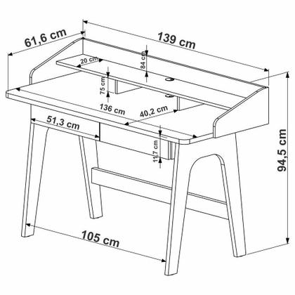 Imagem de Escrivaninha 2 Gavetas E Armario 27999x27996 Hanover Nero Artesano Hanover Nero