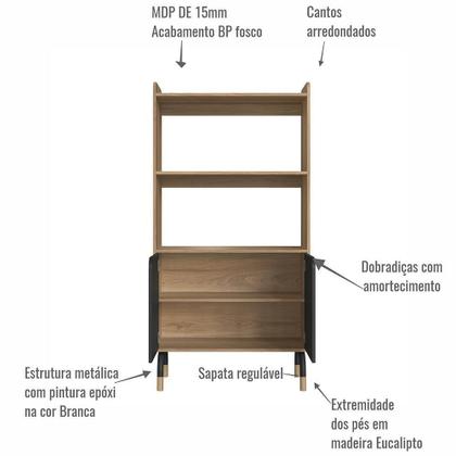 Imagem de Escrivaninha 2 Gavetas E Armario 27999x27996 Hanover Nero Artesano Hanover Nero
