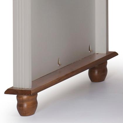 Imagem de Escrivaninha 3 Gavetas Suporte para Teclado Divisor de Ambiente 50605 Linz Moveis - Off White/Imbuia Glazer