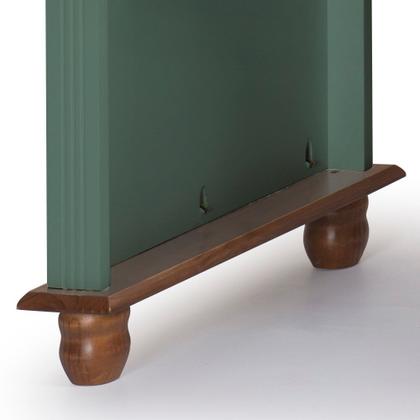 Imagem de Escrivaninha 3 Gavetas Suporte para Teclado Divisor de Ambiente 50605 Linz Moveis - Verde Musgo/Imbuia Glazer