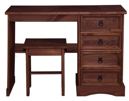 Imagem de Escrivaninha 4 Gavetas com Banqueta 100%Madeira Maciça Acapulco