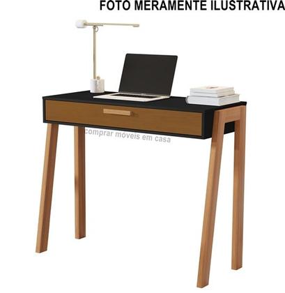 Imagem de Escrivaninha, Aparador e Penteadeira Manaus Pés Madeira Cor Preto / Nature - JM Casa dos móveis